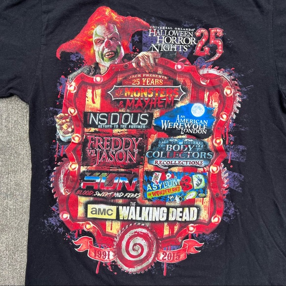 Universal Studios HALLOWEEN HORROR NIGHTS 2015 25th T-SHIRT SIZE Small Horror - Picture 5 of 7